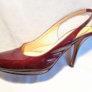 Kate Spade burgundy Patent leather sling backs 6.5